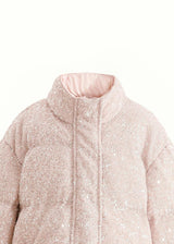 Pink Glitter Puffer Jacket
