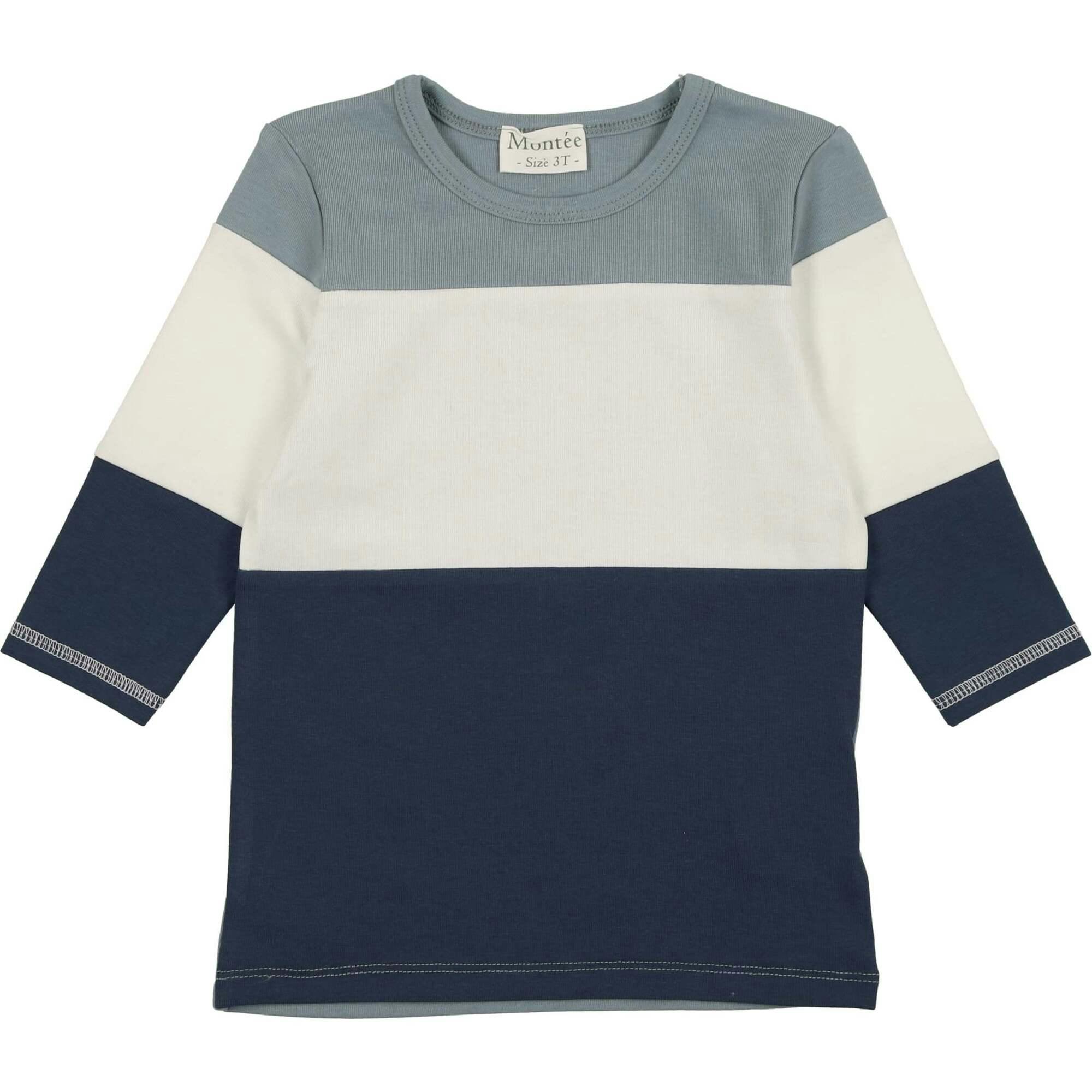 Rugby Stripe Color-Block Crew Neck Long Sleeve Shirt