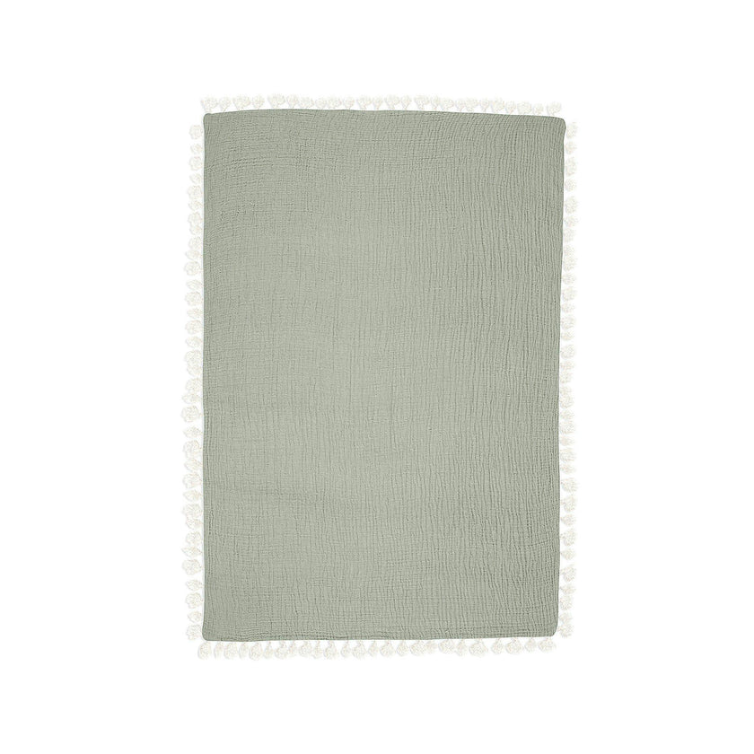 6-Layer Cotton Muslin Baby Blanket (Green Fern)