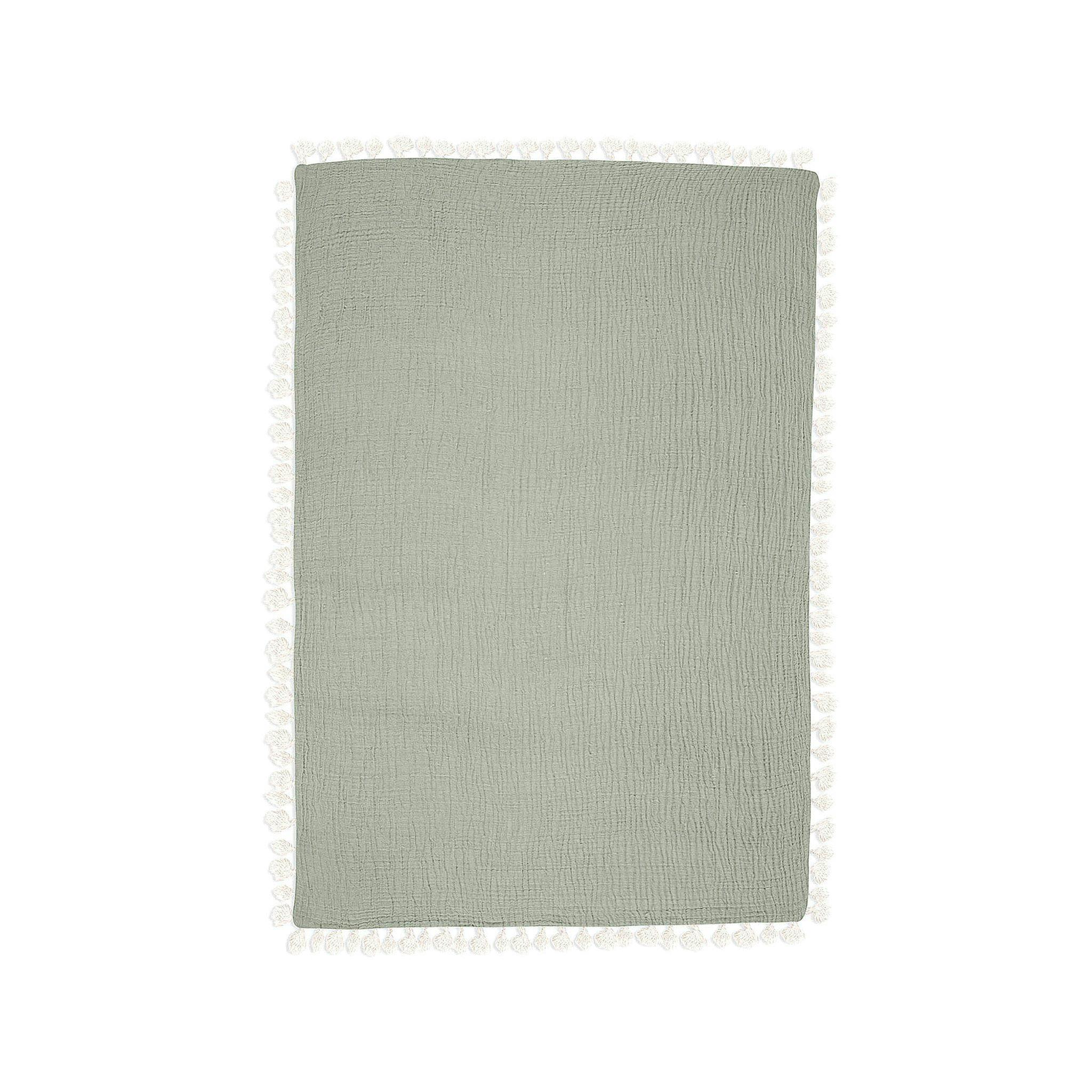 6-Layer Cotton Muslin Baby Blanket (Green Fern)