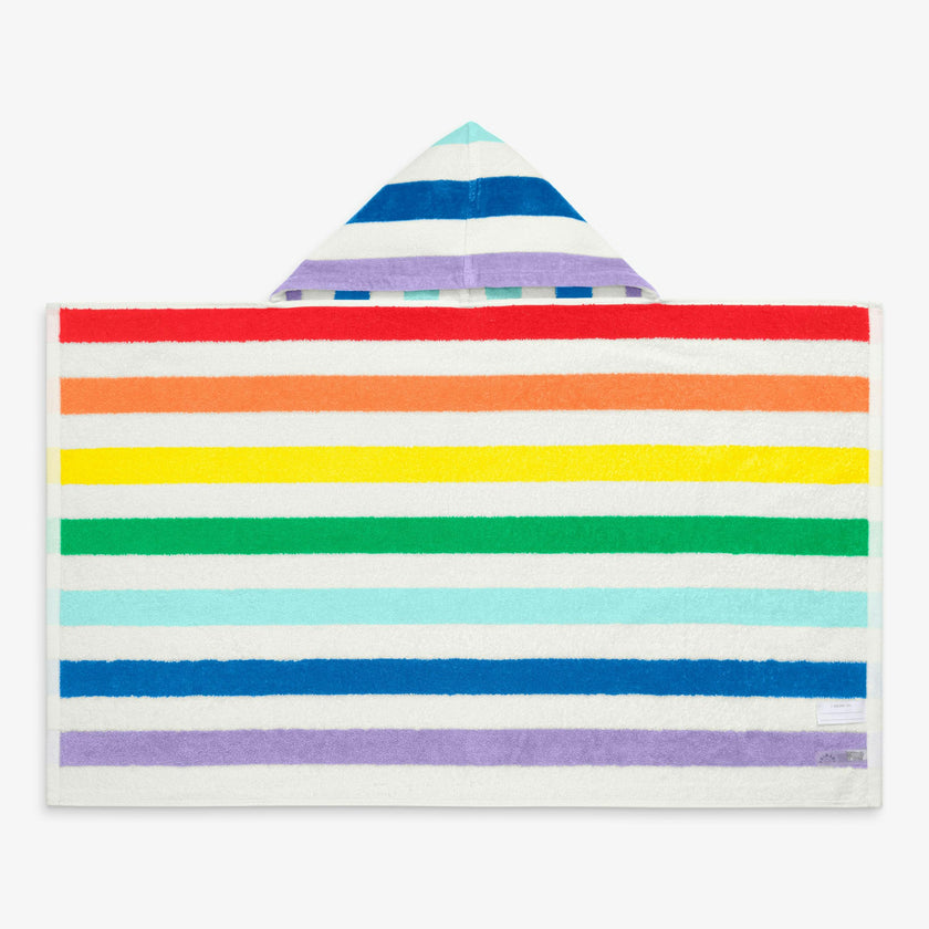 Kids rainbow stripe hoodie towel