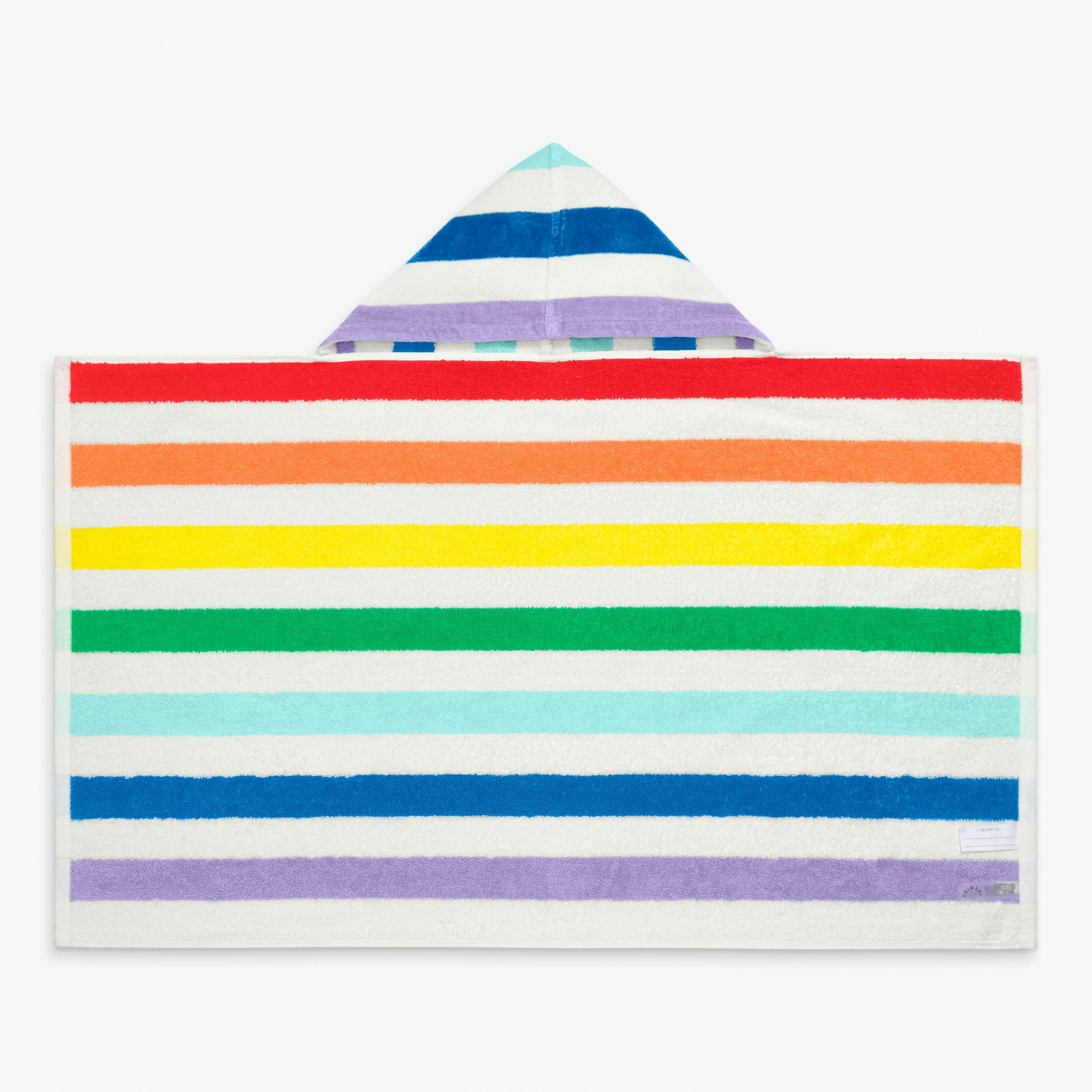 Kids rainbow stripe hoodie towel