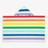 Kids rainbow stripe hoodie towel