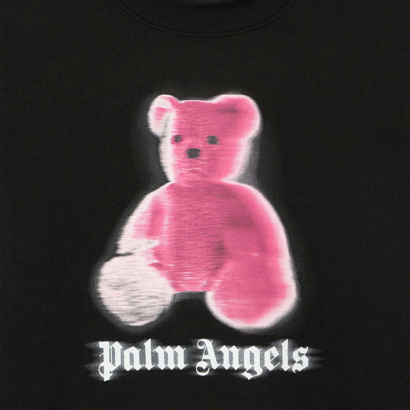 Black Blurred Bear Crewneck Sweater
