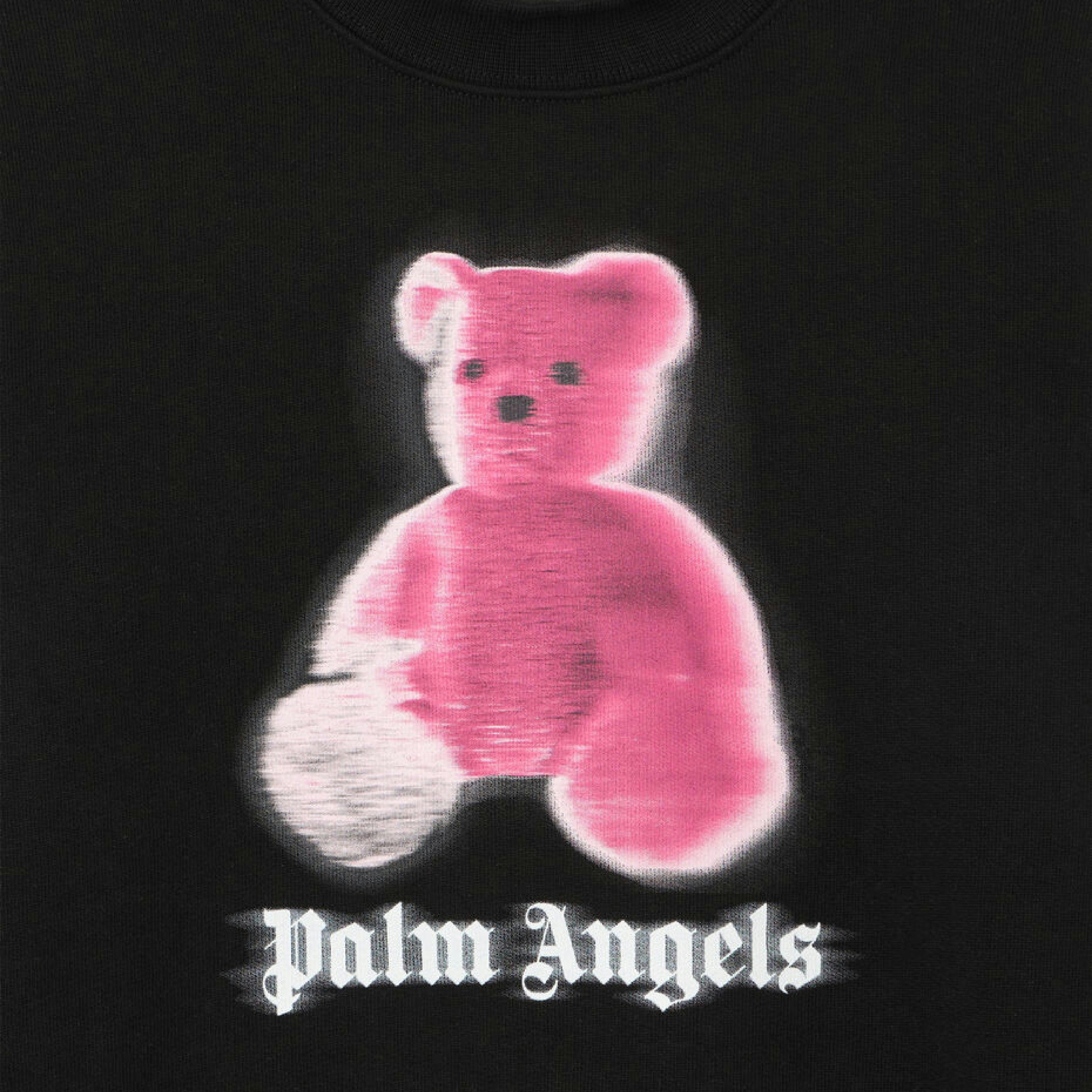 Black Blurred Bear Crewneck Sweater