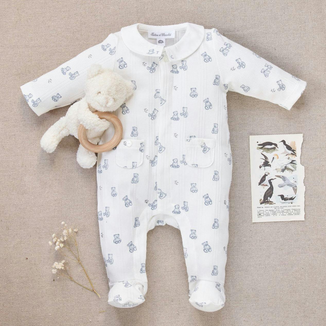 TARTINE ET CHOCOLAT Teddy Pajamas - Nacre