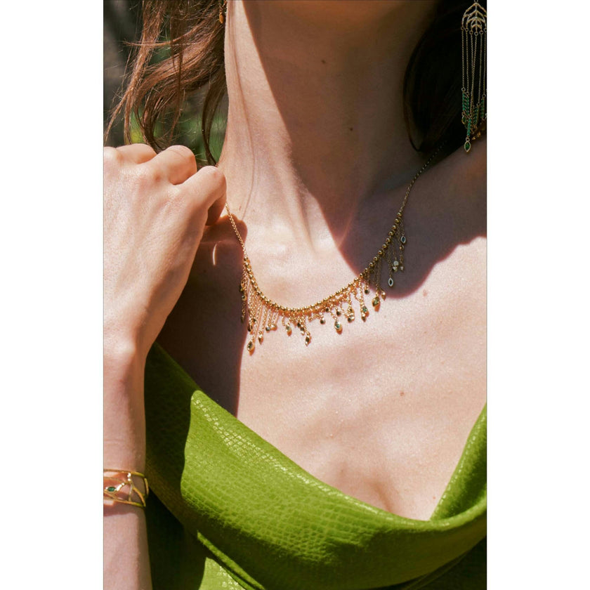 Verdant Whisper Tassels Necklace