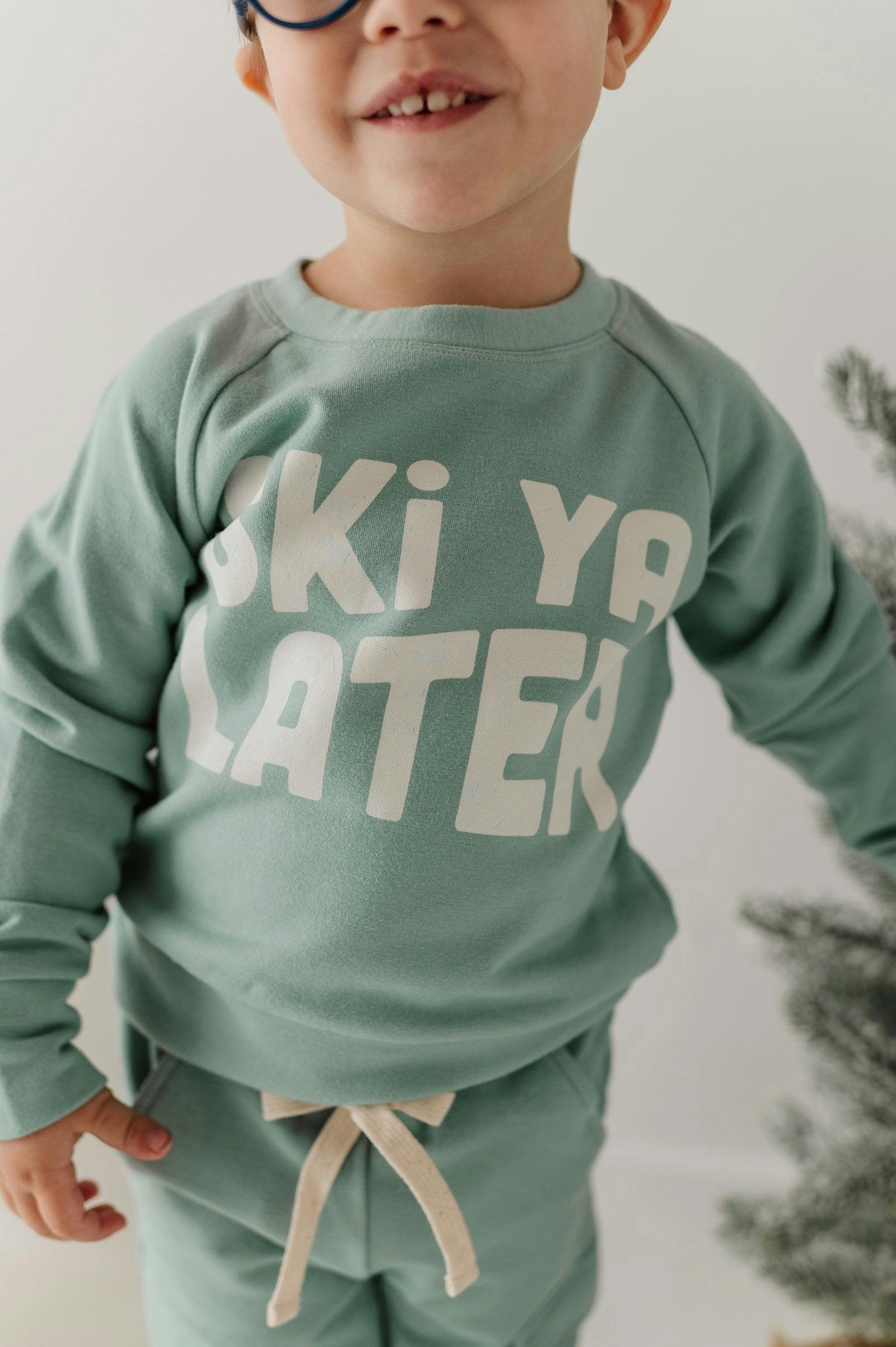 Boys Raglan Sweatshirt in Ski Ya Later