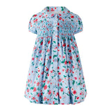 Blue Smocked Button-Front Dress and Bloomers