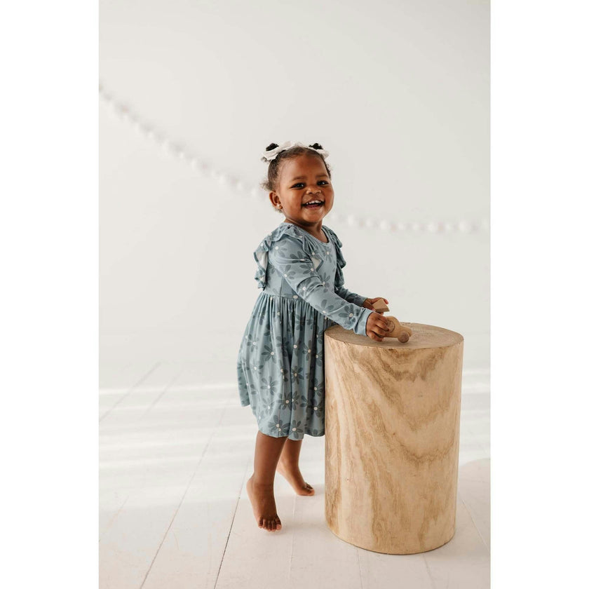 Girl's Long Sleeve Ruffle Dress