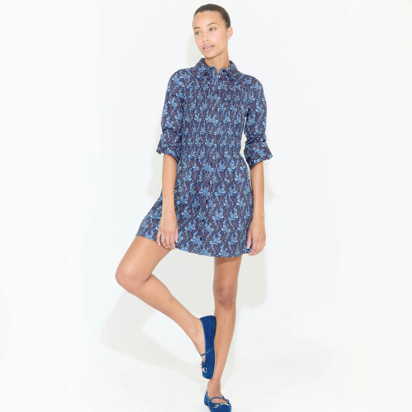 The Mira Dress - Navy Cala Paisley