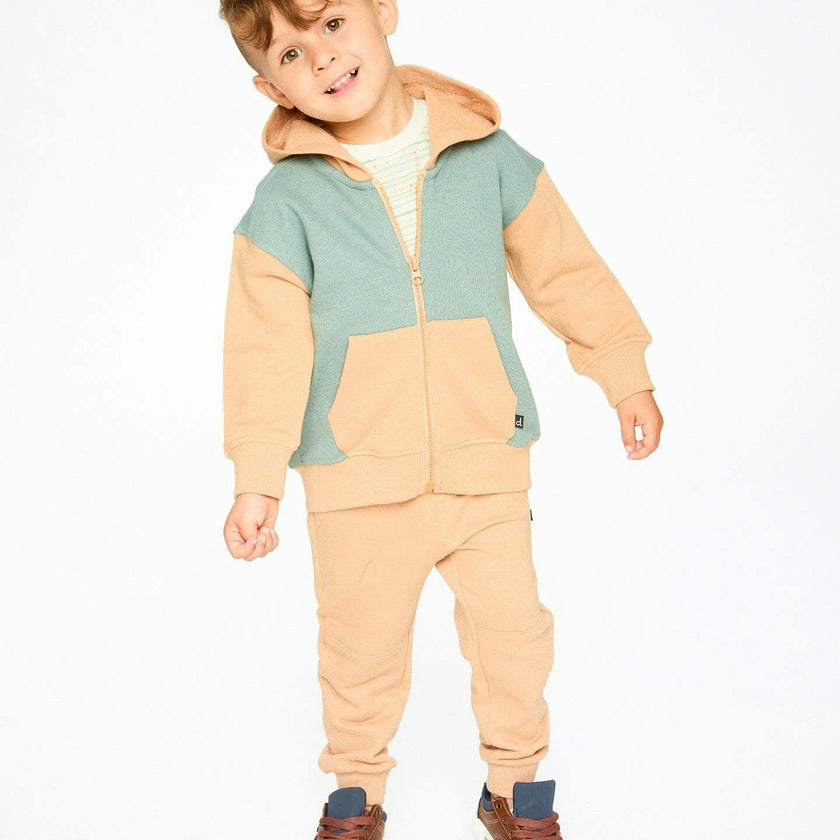 Hooded French Terry Cardigan Mint Green