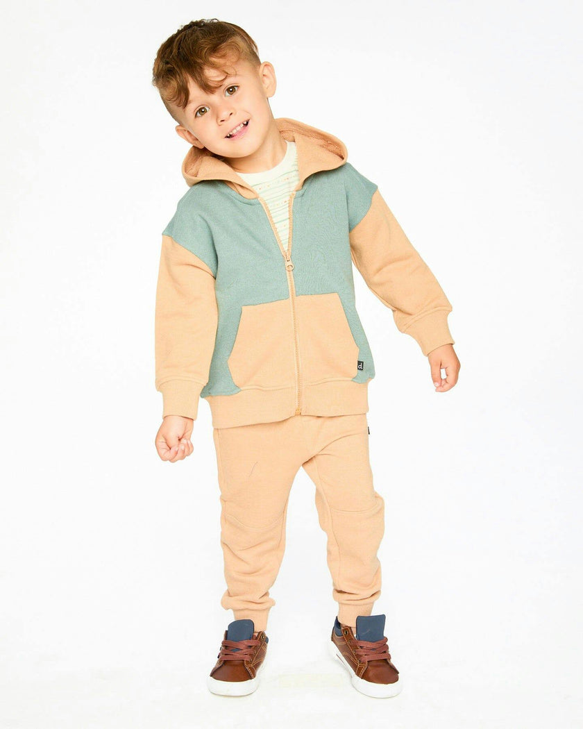 Hooded French Terry Cardigan Mint Green