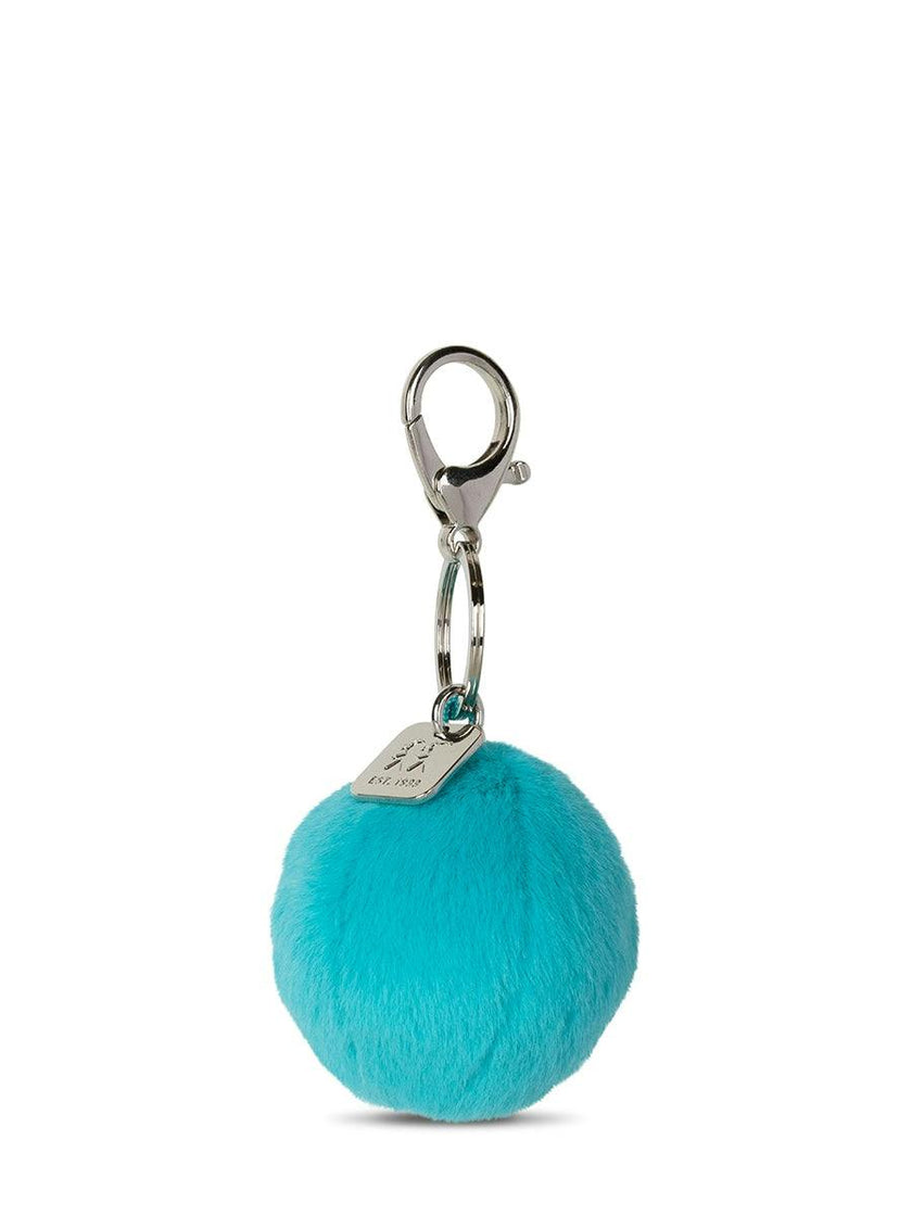 Smiley Keychain ECO Fuzzy Teal - 2"
