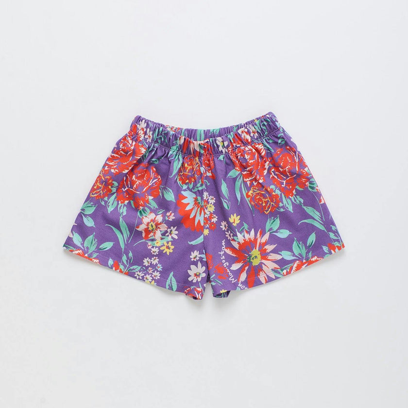BEVERLY FLOWERS SHORTS DEEP LAVANDER