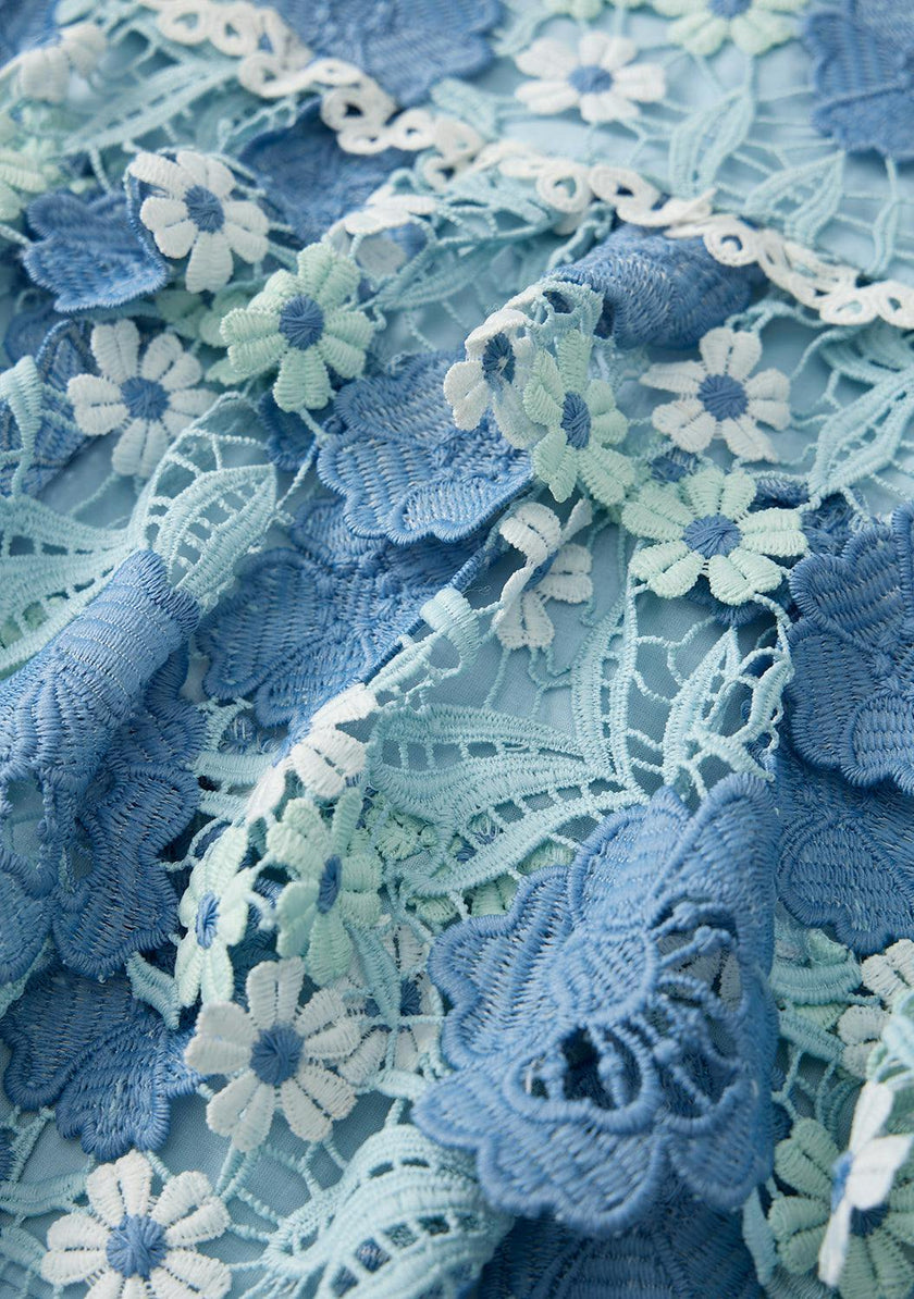 Jade Frill Embroidered Mini Skirt