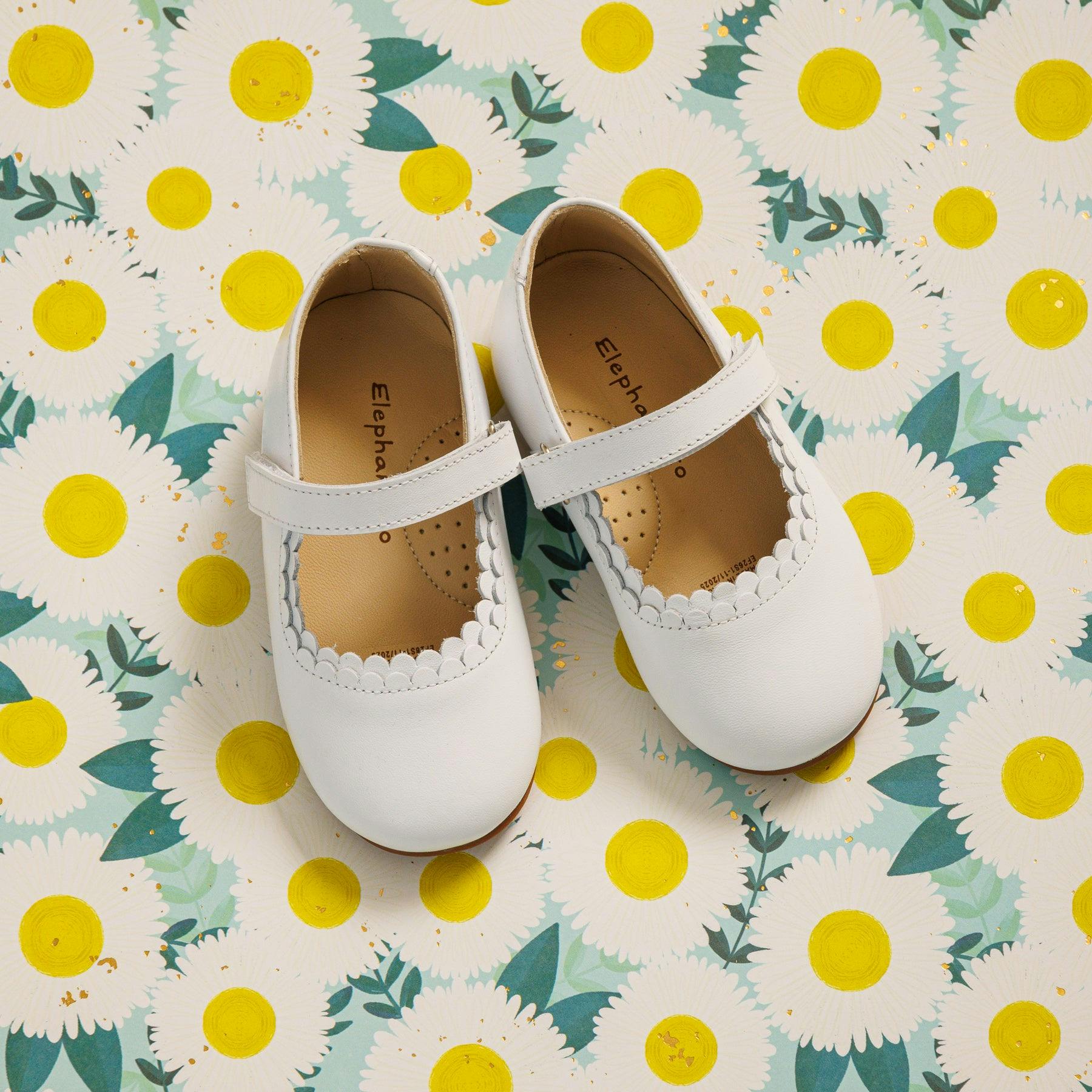 Toddler Aria Ballet Flat | White Leather