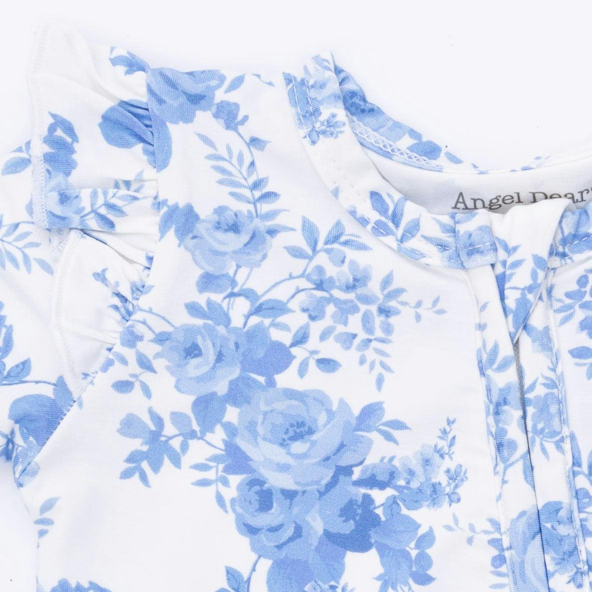 Dream Cottage Floral - 2 Way Ruffle Sleeve Zipper Footie