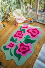 Irregular Rose Garden Floral Rug by Maggie Stephenson