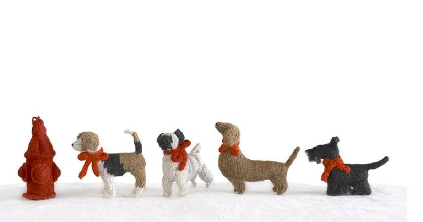 Pug Dog Hand Knit Christmas Ornament