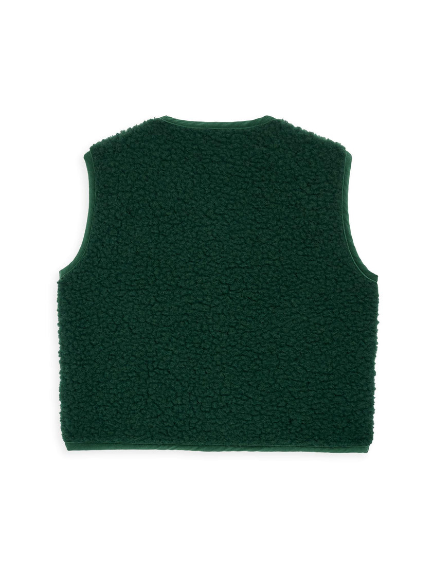 merino wool vest - moss