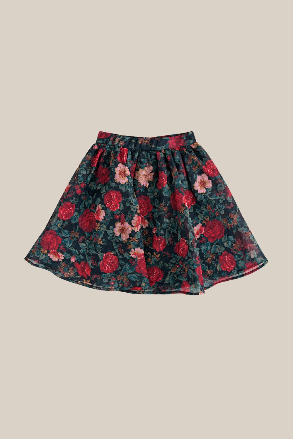 Mini Vanessa Skirt in Moody Christmas Flora
