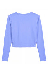 Pixie -  Ruched Long Sleeve Top - Periwinkle