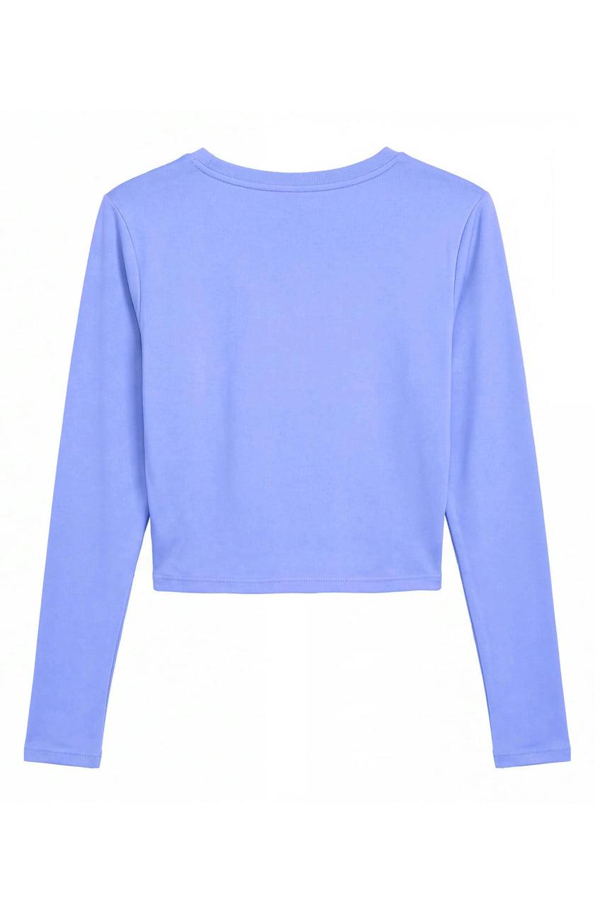 Pixie -  Ruched Long Sleeve Top - Periwinkle