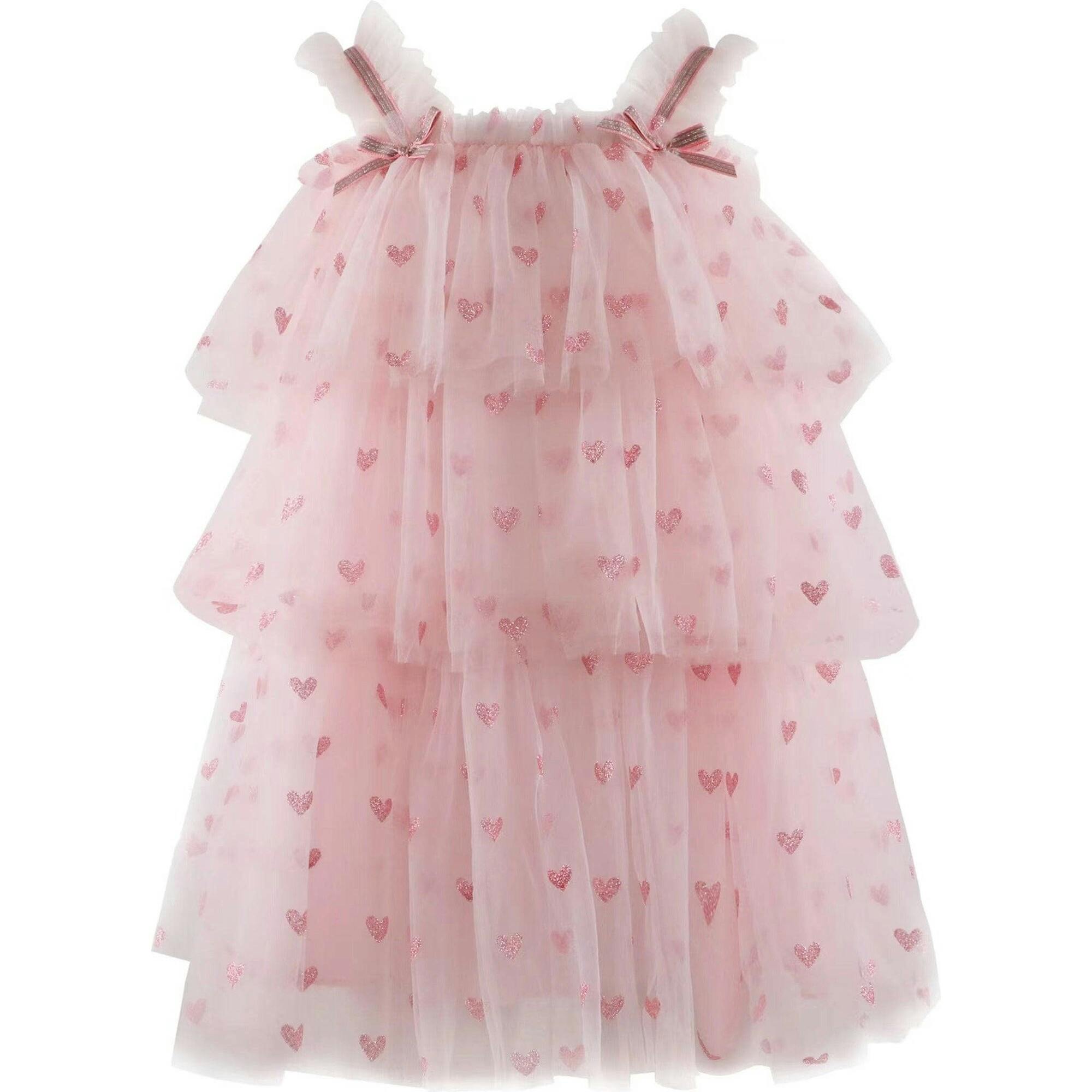 Pink Butterfly Puff Tulle Dress