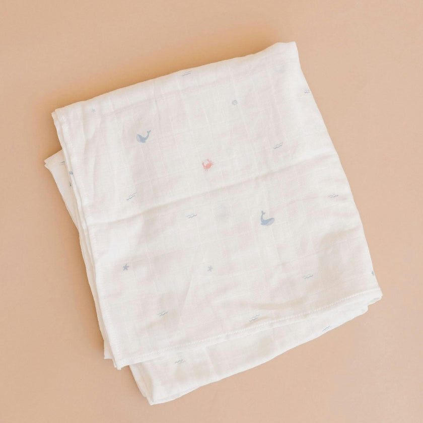 Nautical Swaddle and Teether Set - Crab
