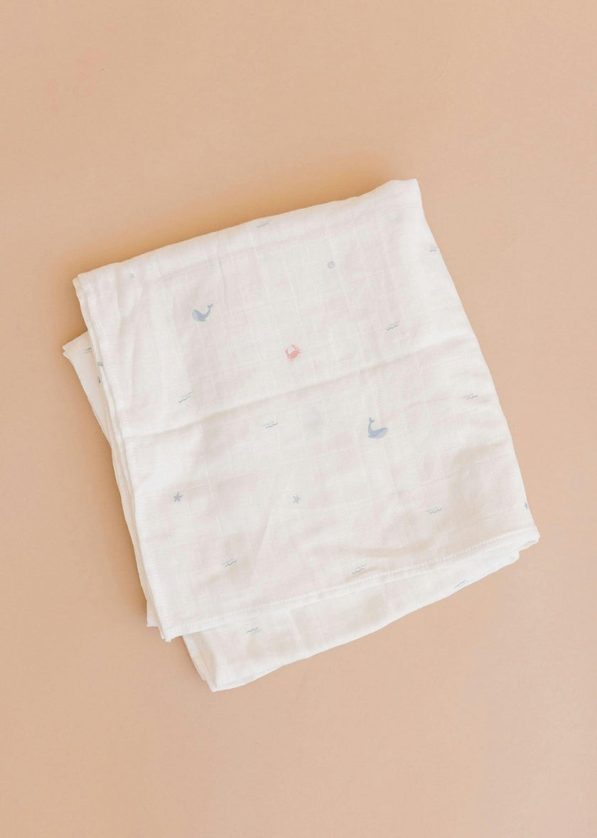 Nautical Swaddle and Teether Set - Crab