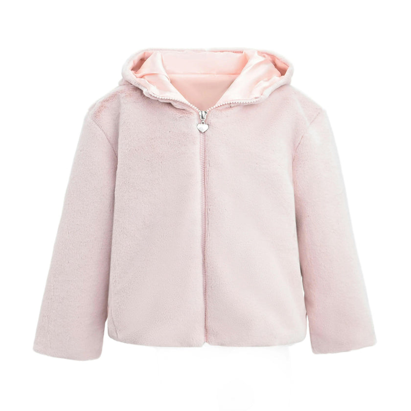 Pink Plush Hooded Jacket