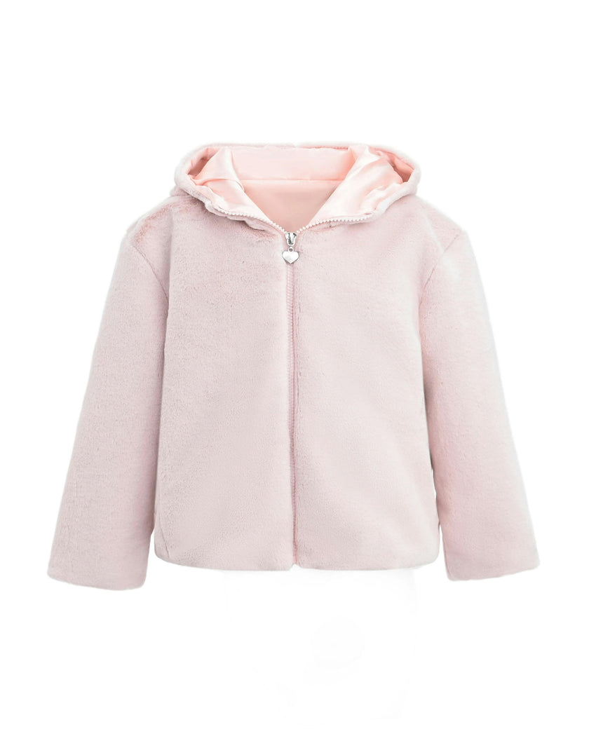 Pink Plush Hooded Jacket