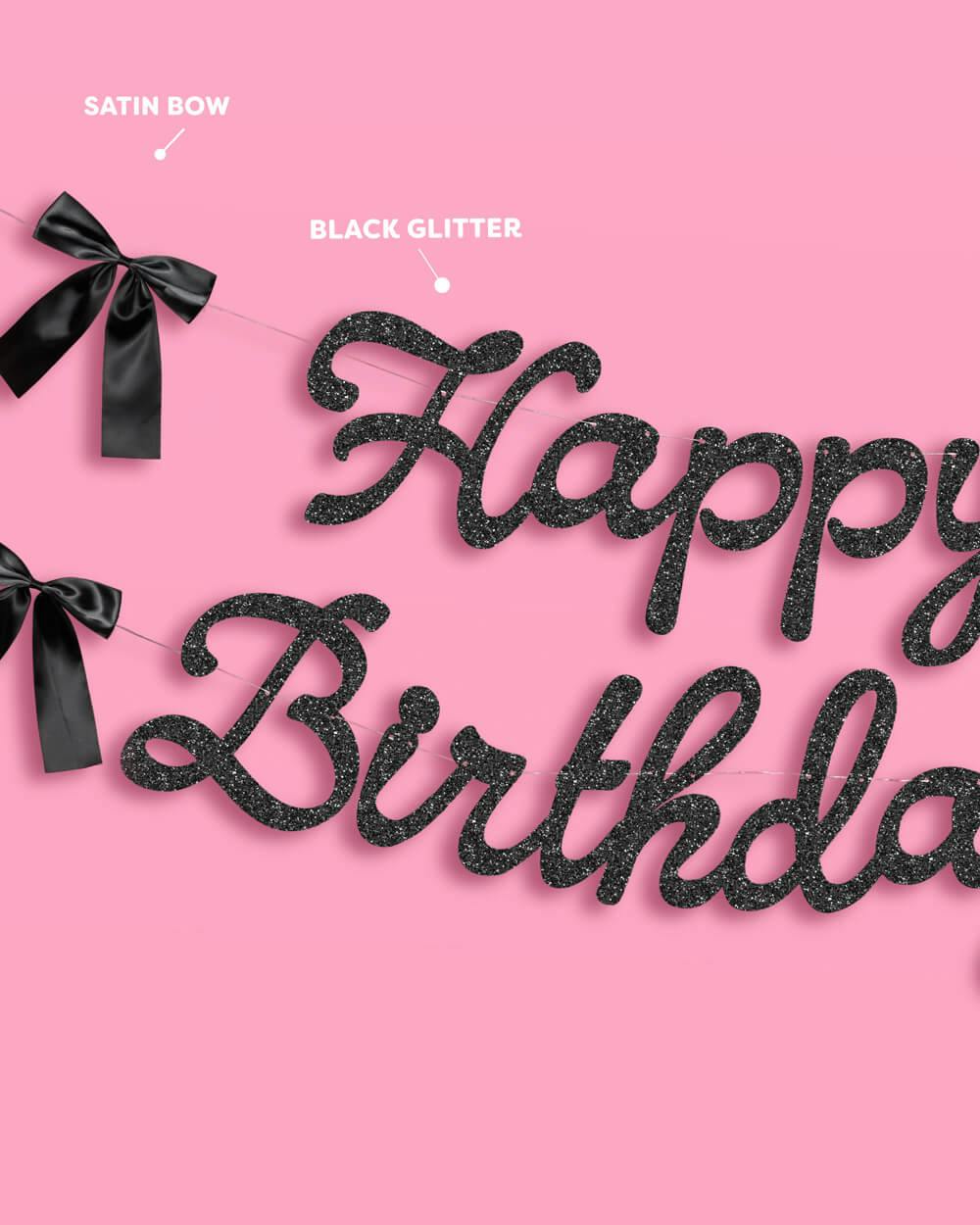 Little Black Bow Bundle - plates, napkins, bday banner