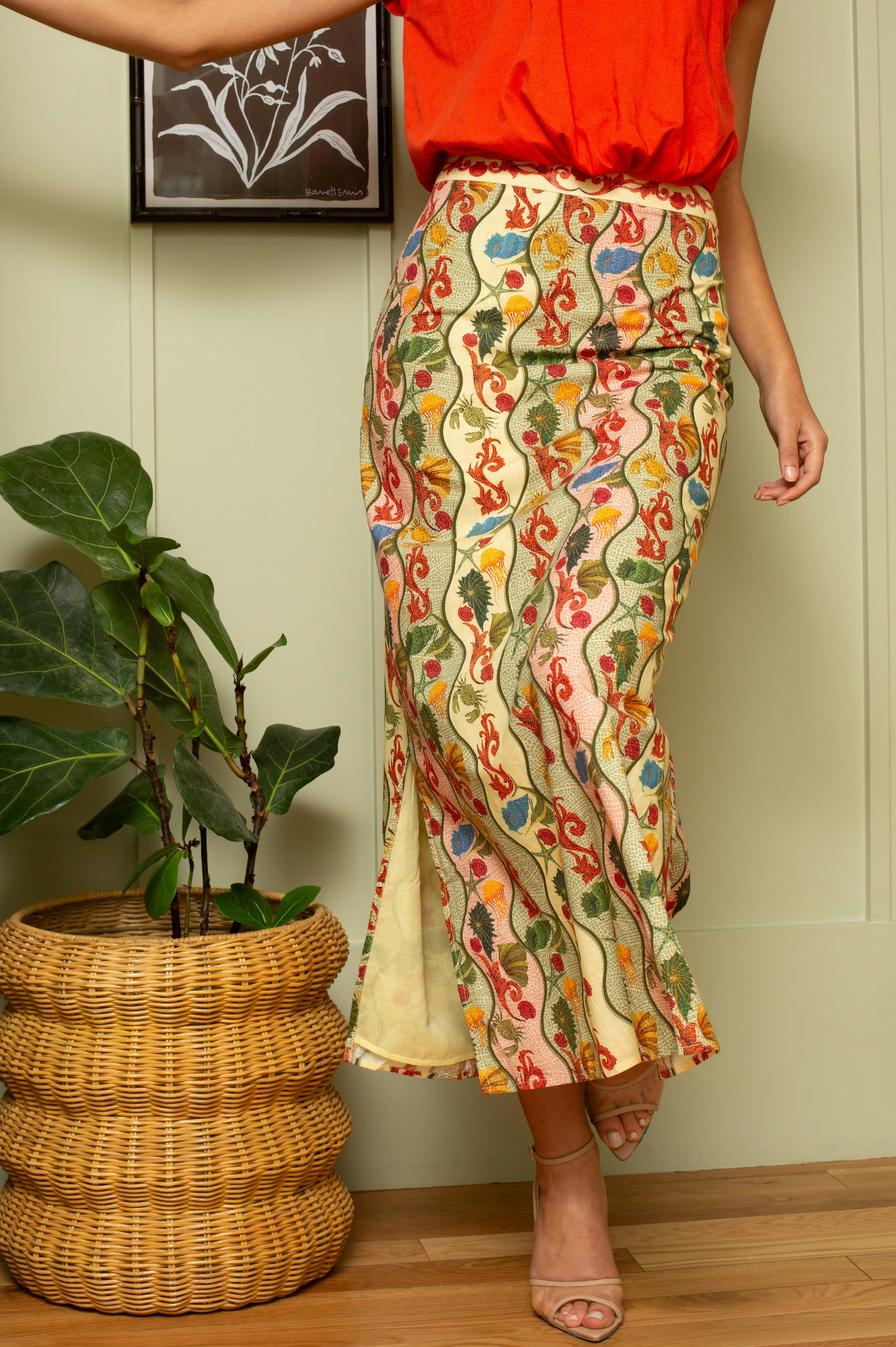 Dillon Multi Shell Midi Skirt