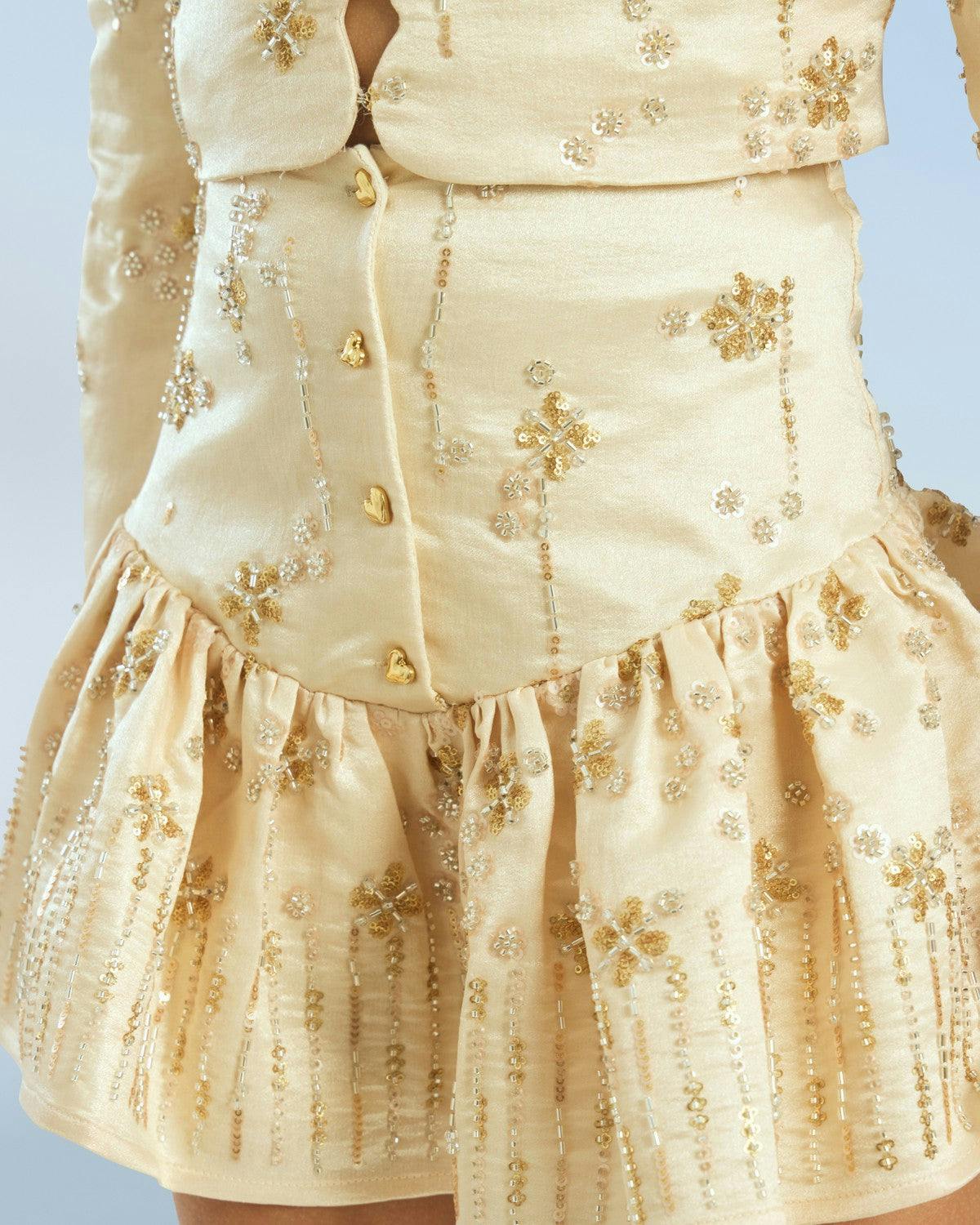 Adriana Beaded Mini Skirt