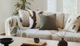 Abstract Leaf Green & Beige Accent Pillow