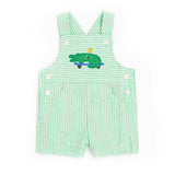 Seersucker Shortall With Skateboarding Gator