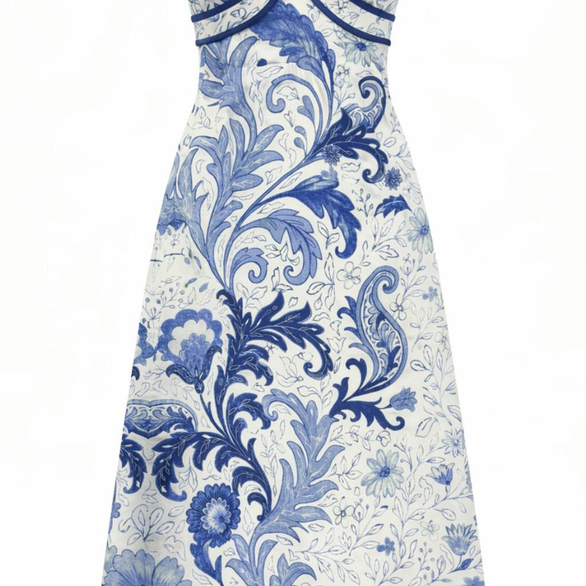 Hayden Blue Wave Strapless Midi Dress