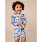 Baby Rash Guard Long Sleeve Zipped Swimsuit, Multi