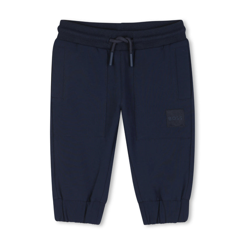 Navy Satin Jogging Pants