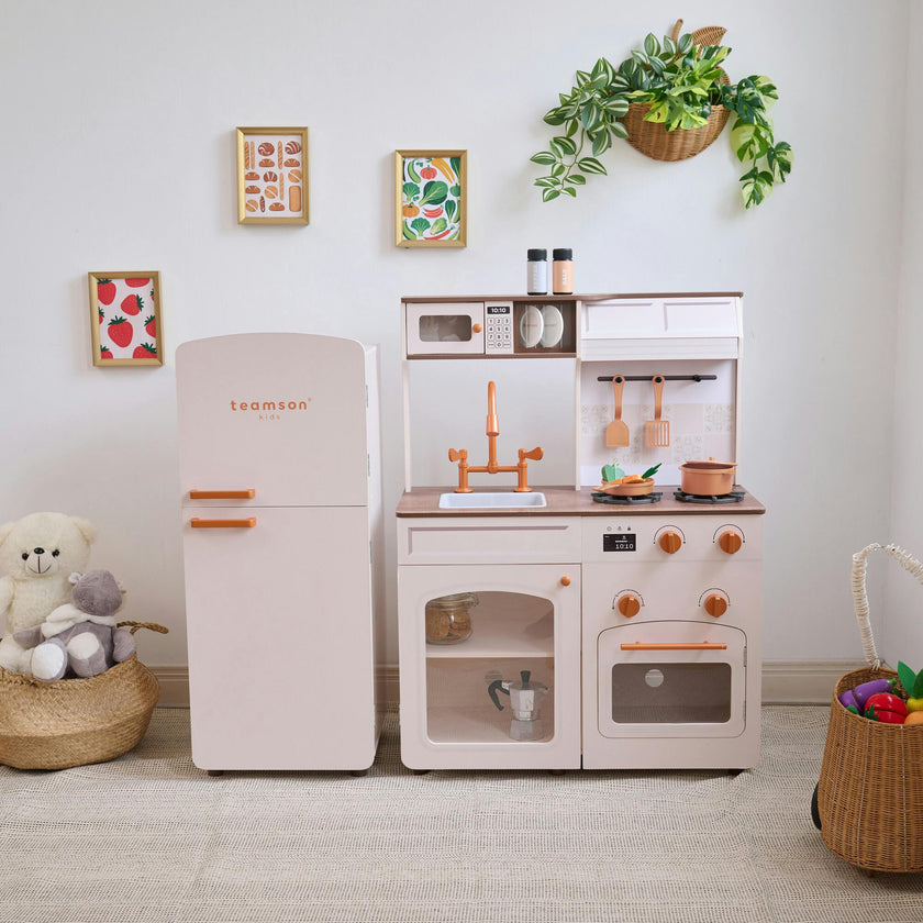 Teamson Kids Little Chef Normandy Wooden Play Kitchen with 14 Accessories