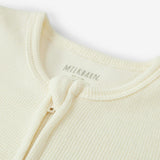 Cream Waffle Zipper Pajama