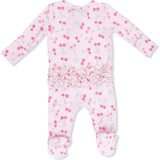 Sweet Bow Cherries - 2 Way Ruffle Back Zipper Footie
