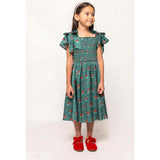 Mini Rayna Dress in Green Floral Block