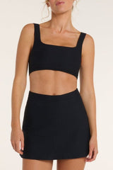 Maggie Square Neck Two-piece Top in Black