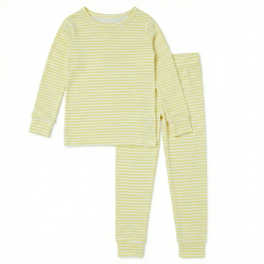 Lemon Stripe Long Sleeve & Pants Kids Pajamas