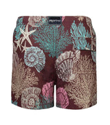 boys swim shorts burgundy corals