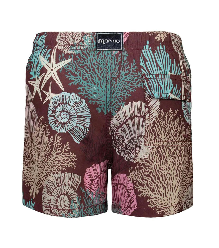 boys swim shorts burgundy corals