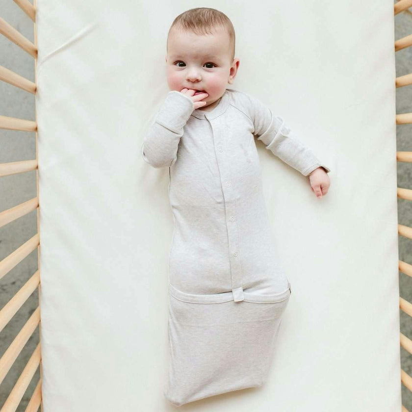 24 HOUR CONVERTIBLE GOWN | STORM GRAY — Bamboo Organic Cotton Blend, Preemie–6M